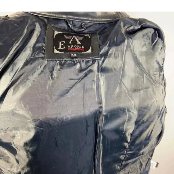 Emporio Collezioni Faux Leather Motorcycle Jacket Black XXL - Picture 7 of 8